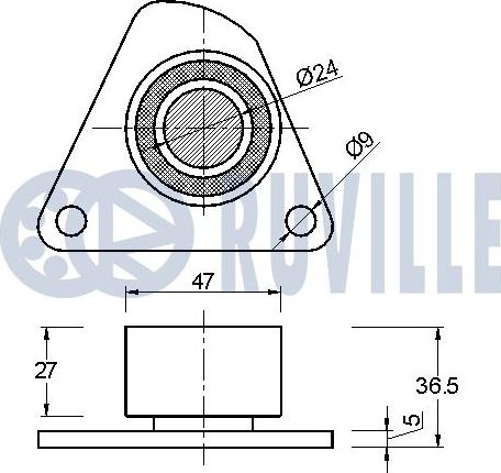 Ruville 540195 - Направляющий ролик, зубчатый ремень ГРМ autosila-amz.com