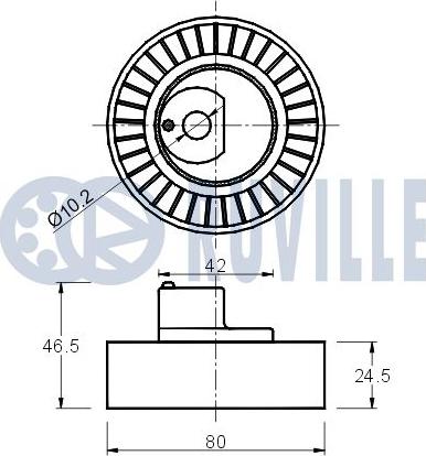 Ruville 540157 - Ролик руч.ремня BMW 3,5,7-серии E36,34,38,39 autosila-amz.com