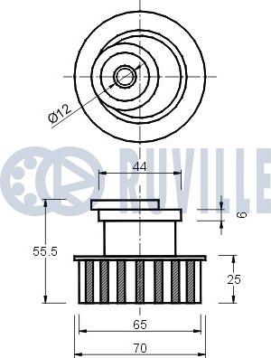 Ruville 540135 - Натяжной ролик, зубчатый ремень ГРМ autosila-amz.com