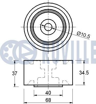 Ruville 540800 - Направляющий ролик, зубчатый ремень ГРМ autosila-amz.com