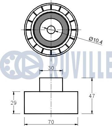 Ruville 540803 - Направляющий ролик, зубчатый ремень ГРМ autosila-amz.com