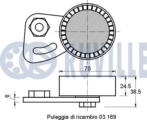 Ruville 540813 - Ролик приводного ремня BMW E36 <00/E39 <04/E38 <01,Rover 75 <06 1.7-2.5D autosila-amz.com