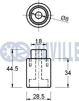 Ruville 540838 - Направляющий ролик, зубчатый ремень ГРМ autosila-amz.com