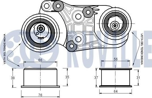 Ruville 540349 - Натяжной ролик, зубчатый ремень ГРМ autosila-amz.com