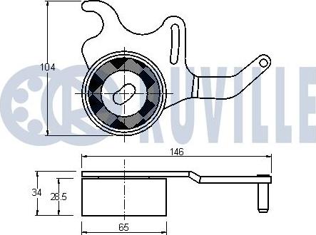 Ruville 540334 - Натяжной ролик, зубчатый ремень ГРМ autosila-amz.com