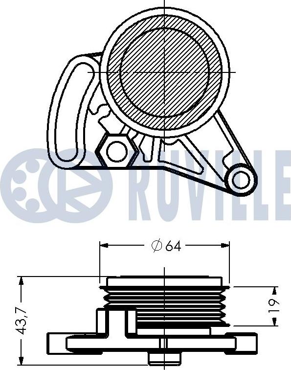 Ruville 540764 - Ролик руч.ремня с кронштейном autosila-amz.com