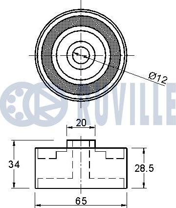 Ruville 541936 - Направляющий ролик, зубчатый ремень ГРМ autosila-amz.com