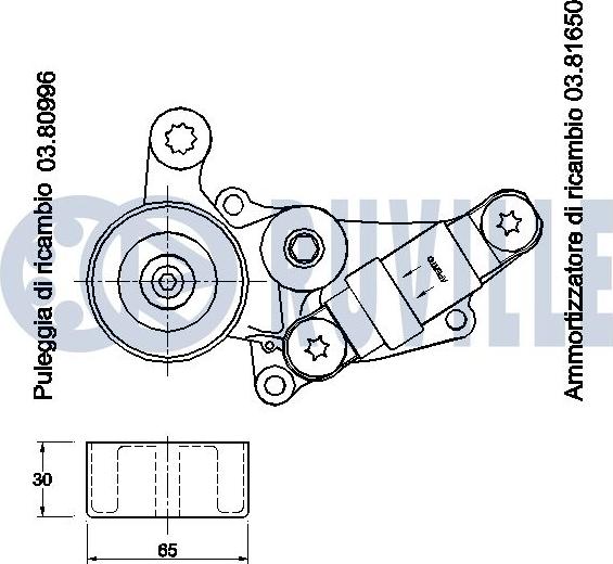 Ruville 541432 - Натяжитель, поликлиновый ремень autosila-amz.com