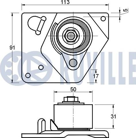 Ruville 541522 - Ролик ГРМ Nissan Primera 02,Renault Megane/Scenic,Suzuki Grand Vitara 1.9D autosila-amz.com