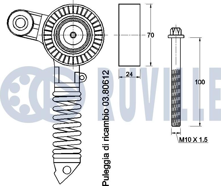 Ruville 541045 - Ролик руч.ремня с кронштейном autosila-amz.com