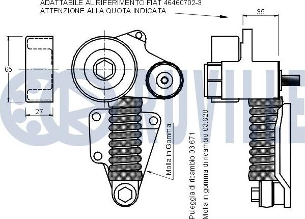 Ruville 541065 - Натяжитель, поликлиновый ремень autosila-amz.com