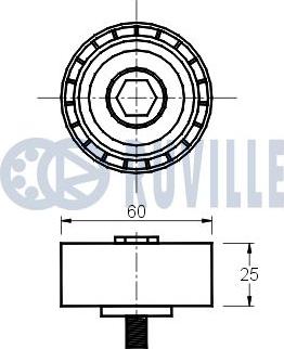 Ruville 541023 - Ролик, поликлиновый ремень autosila-amz.com