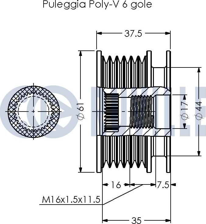 Ruville 541027 - Обгонная муфта генератора MERCEDES 200D-300D W202,210,463,SRINTER autosila-amz.com