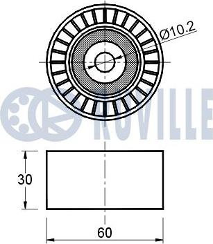 Ruville 541149 - Ролик ремня ГРМ PEUGEOT 306,307/CITROEN C2,C3 1.4,1.6HDi autosila-amz.com