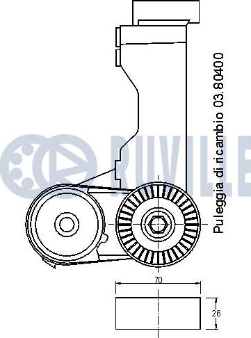 Ruville 541156 - Натяжитель приводного ремня Ford Focus I 1.8D 98-09/Tourneo/Transit Connect 1.8TDCi 02 autosila-amz.com