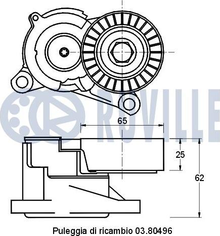 Ruville 541181 - Натяжная планка, поликлиновой ремень autosila-amz.com