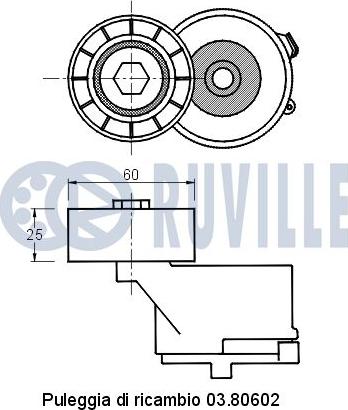 Ruville 541839 - Натяжитель, поликлиновый ремень autosila-amz.com