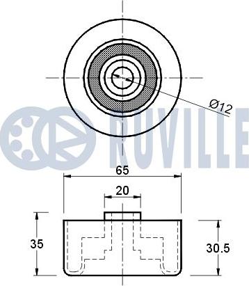 Ruville 541254 - Направляющий ролик, зубчатый ремень ГРМ autosila-amz.com