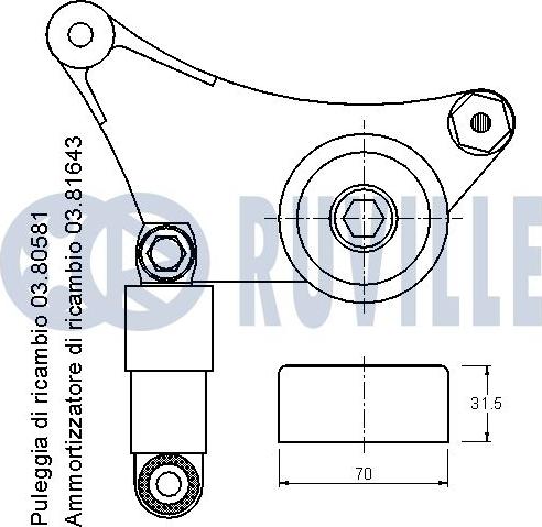 Ruville 541262 - Ролик руч.ремня TOYOTA RAV4 00- 2.0, CAMRY 01-06 2.4, AVENSIS 03-08 autosila-amz.com