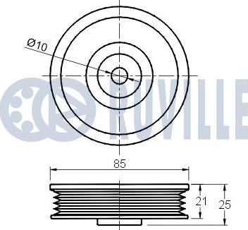 Ruville 541754 - Ролик, поликлиновый ремень autosila-amz.com