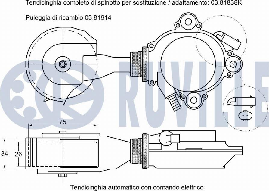 Ruville 542539 - Натяжитель, поликлиновый ремень autosila-amz.com