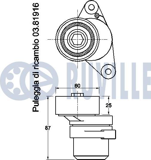 Ruville 542617 - ролик натяжной с механизмом натяжения!\ Renault Logan/Duster 1.6 16V 10> autosila-amz.com