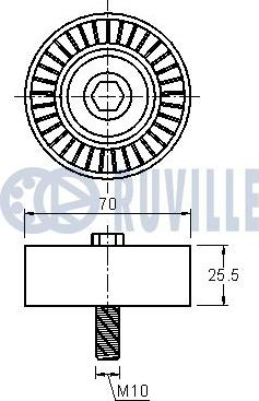 Ruville 542117 - Ролик приводного ремня Ford Focus I/Mondeo II/Maverick/Cougar,Mazda Tribute 1.6-2.0i 96-09 autosila-amz.com