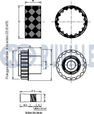 Ruville 542177 - Шкив генератора, муфта autosila-amz.com