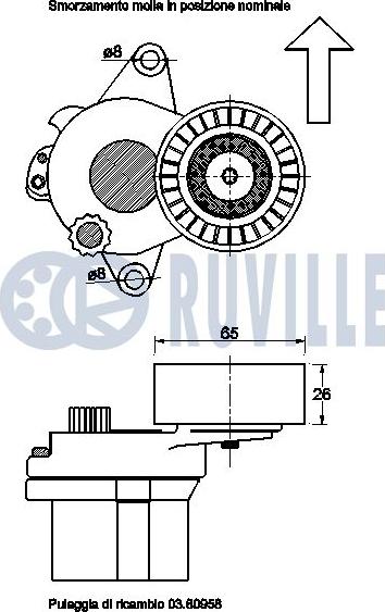 Ruville 542207 - Натяжитель, поликлиновый ремень autosila-amz.com