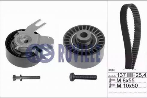 Ruville 5596770 - Комплект зубчатого ремня ГРМ autosila-amz.com