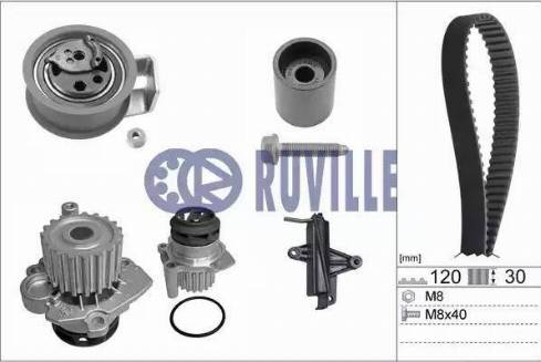 Ruville 55494732 - Водяной насос + комплект зубчатого ремня ГРМ autosila-amz.com