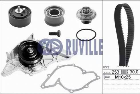 Ruville 55490702 - Водяной насос + комплект зубчатого ремня ГРМ autosila-amz.com