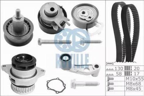 Ruville 55456702 - Водяной насос + комплект зубчатого ремня ГРМ autosila-amz.com