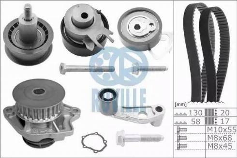 Ruville 55456711 - Водяной насос + комплект зубчатого ремня ГРМ autosila-amz.com