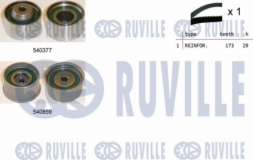 Ruville 550440 - Комплект зубчатого ремня ГРМ autosila-amz.com