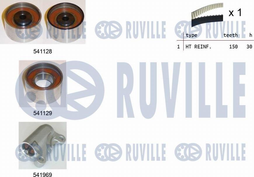 Ruville 550469 - Комплект зубчатого ремня ГРМ autosila-amz.com