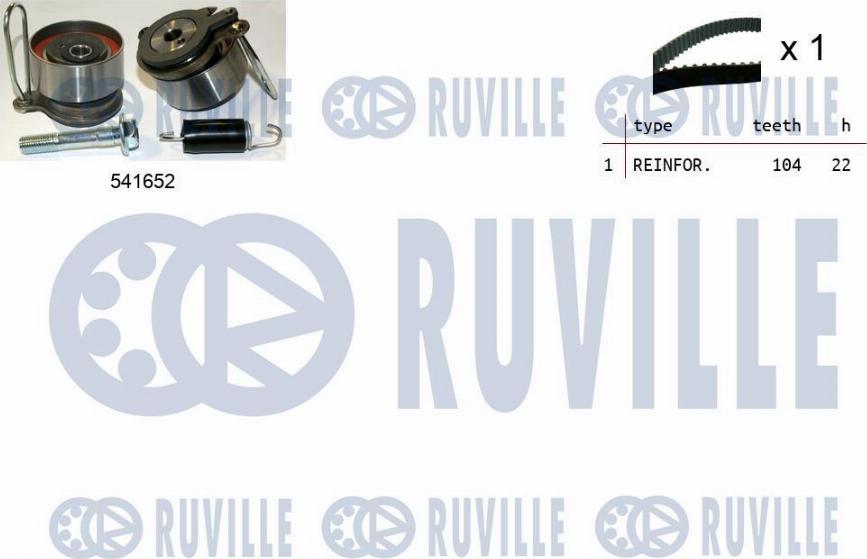 Ruville 550409 - Комплект зубчатого ремня ГРМ autosila-amz.com