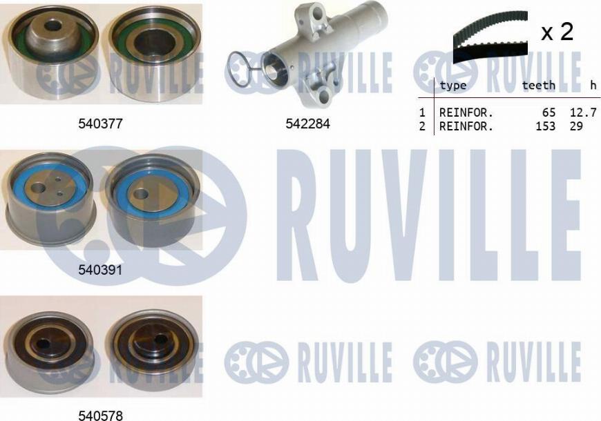 Ruville 550481 - Комплект зубчатого ремня ГРМ autosila-amz.com