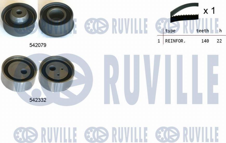 Ruville 550487 - Комплект зубчатого ремня ГРМ autosila-amz.com