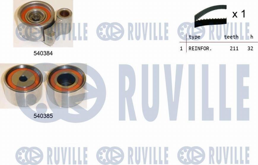 Ruville 550421 - Комплект зубчатого ремня ГРМ autosila-amz.com