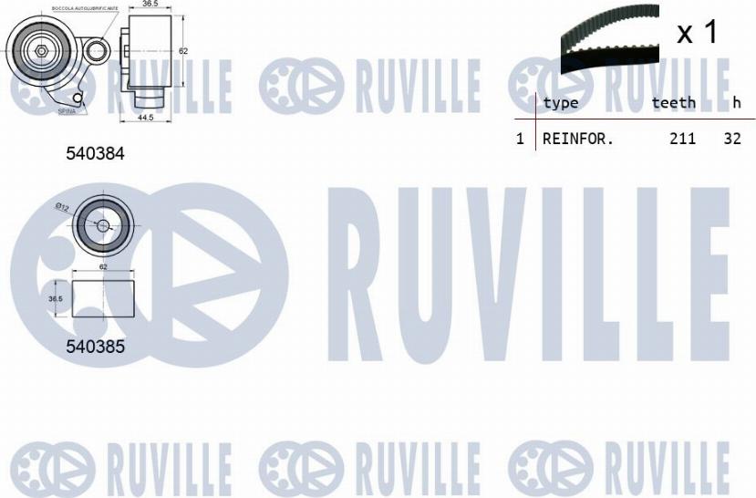 Ruville 550421 - Ремкомплект привода ГРМ autosila-amz.com