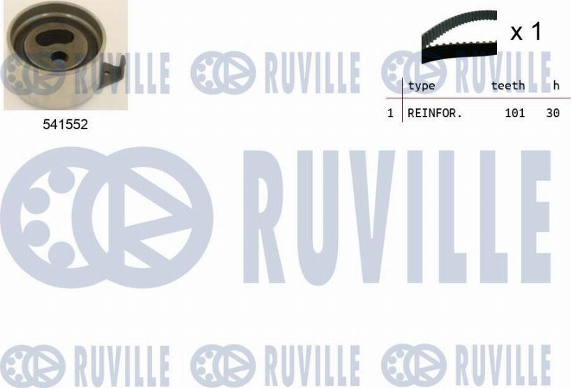 Ruville 550428 - Комплект зубчатого ремня ГРМ autosila-amz.com