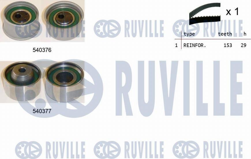 Ruville 550470 - Комплект зубчатого ремня ГРМ autosila-amz.com