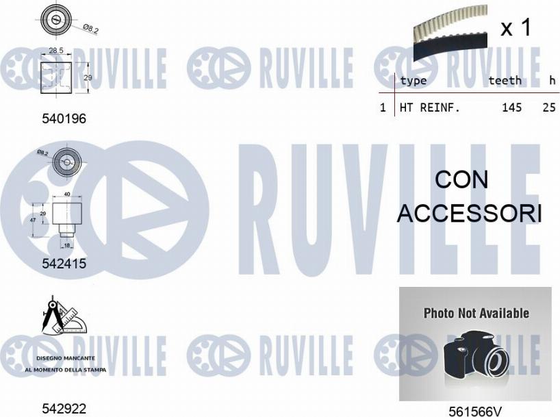 Ruville 5505062 - Водяной насос + комплект зубчатого ремня ГРМ autosila-amz.com