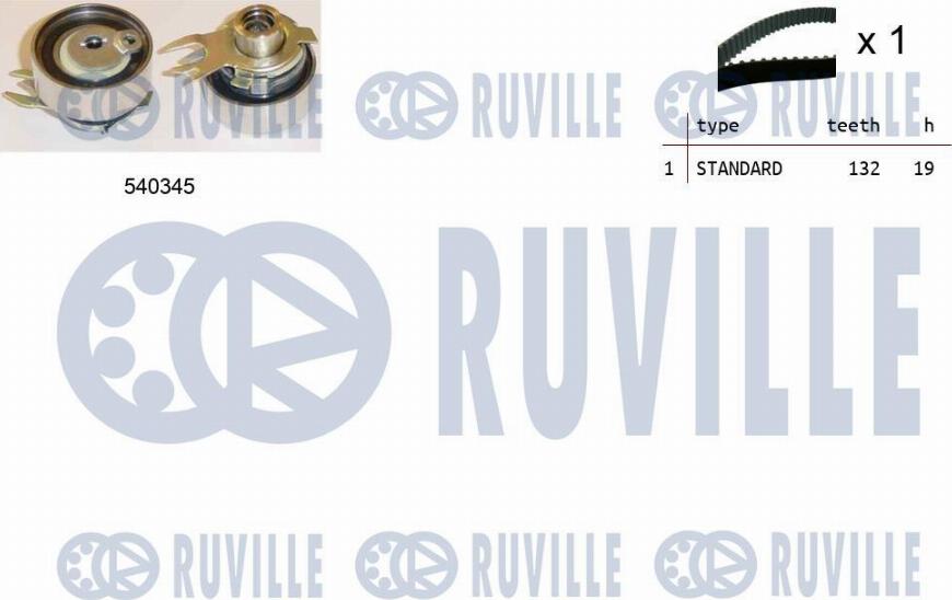 Ruville 550096 - Комплект зубчатого ремня ГРМ autosila-amz.com