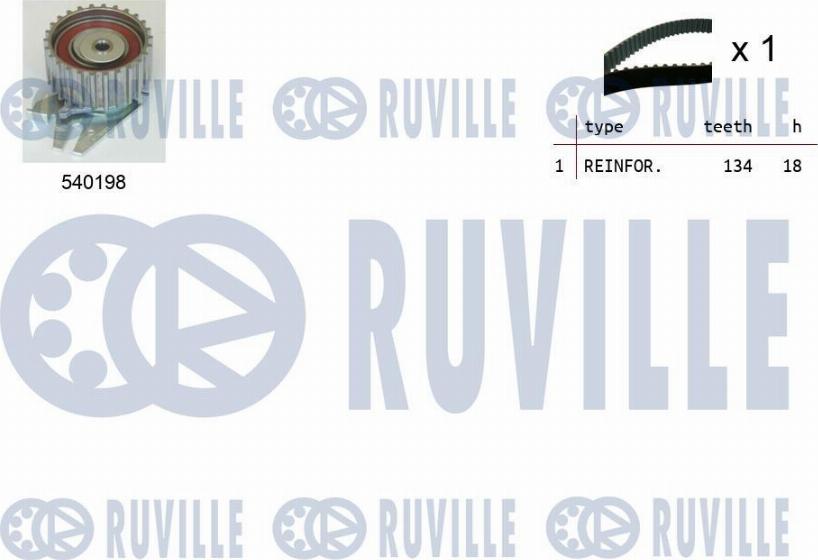 Ruville 550098 - Комплект зубчатого ремня ГРМ autosila-amz.com