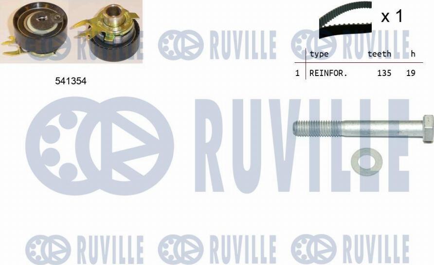 Ruville 550097 - Комплект зубчатого ремня ГРМ autosila-amz.com