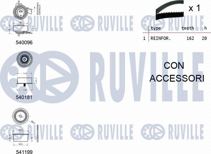 Ruville 550041 - Комплект зубчатого ремня ГРМ autosila-amz.com