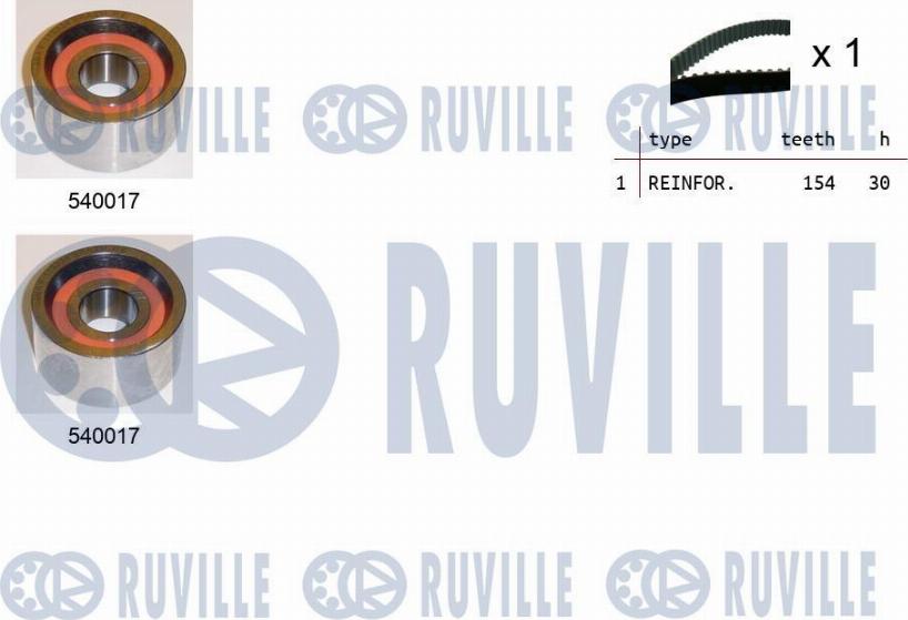 Ruville 550043 - Комплект зубчатого ремня ГРМ autosila-amz.com