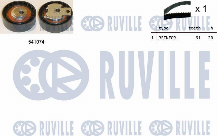 Ruville 550054 - Комплект зубчатого ремня ГРМ autosila-amz.com